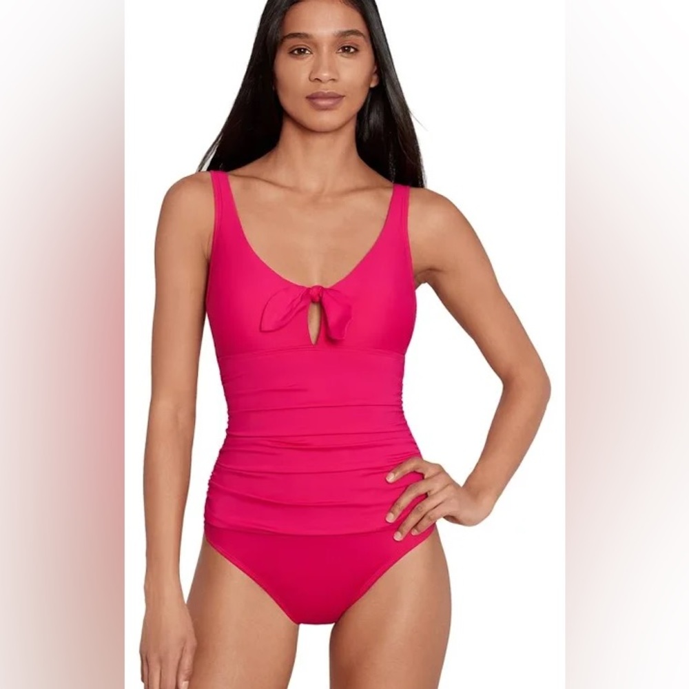 NWT Ralph Lauren Front-Tie Underwire Tummy-Contour One Piece